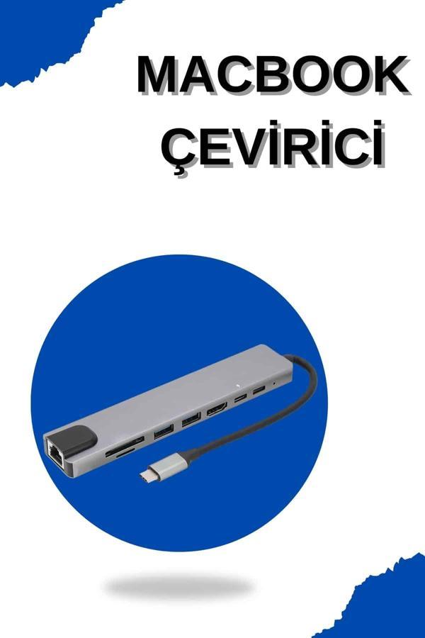Çevirici Dönüştürücü Adaptör Macbook 3 In 1 Type-C To Hdmı USB 3.0 - Image 1