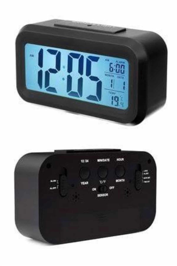 Dijital Masa Saati Takvim Çalar Saat Alarmlı Işıklı Led Ekran Pilli - Image 1