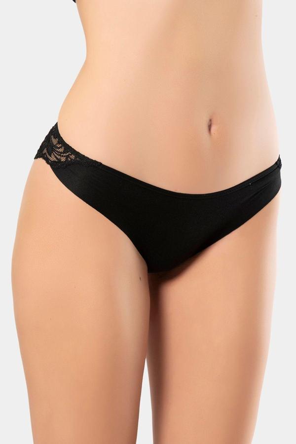 Kadın Lazer Kesim Pamuklu Dantelli Külot 909/Siyah - Image 1