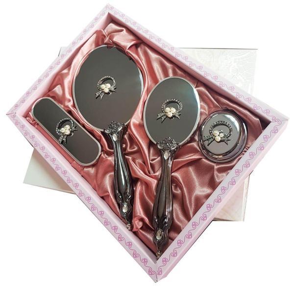 Saraylı Silver İnci Buketi Ayna Fırça Takımı 101 - Image 1