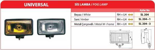 Ayfar Sis Lambası Halojen Sarı AYF.SL204-1 - Image 1