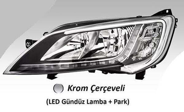 Ayfar Far Motorlu Sağ Fıat Ducato Maxı /Peugeot Boxer / Cıtroen Jumper ( 2014› ) Led (Ballast Hariç)  Krom Çerçeveli AYF.505214 - Image 1