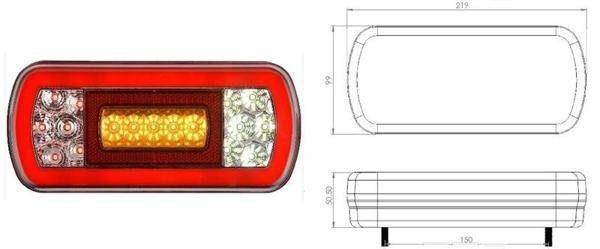 Çeray 12V Neon Led Dikdörtgen Stop Lambası 4 Fonksiyonlu ( Park, Stop, Geri, Sinyal ) ÇR.201706-12V - Image 1
