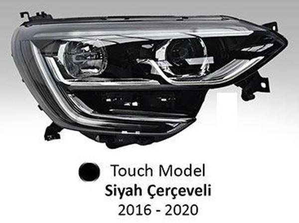 Ayfar Far Motorlu Sağ Renault Megane Iv 2017- Touch Model Siyah Çerçeveli AYF.202332 - Image 1