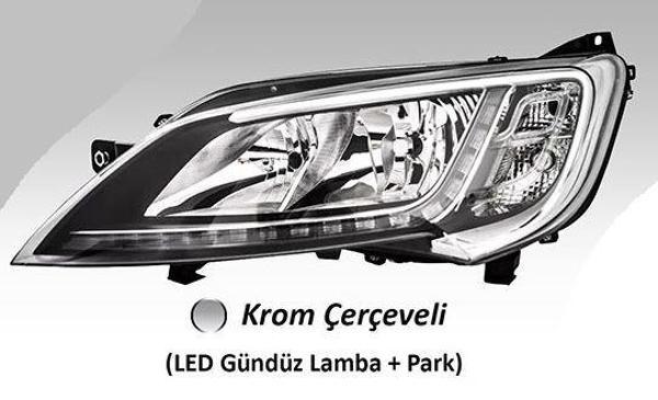 Ayfar Far Motorlu Sol  Fıat Ducato Maxı /Peugeot Boxer / Cıtroen Jumper ( 2014› ) Led (Ballast Hariç)  Krom Çerçeveli AYF.505215 - Image 1