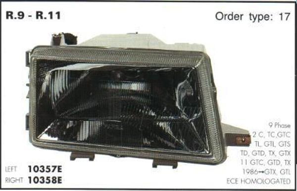 Aygersan Far Komple Renault R11 Sol 1987-1990 10357E - Image 1
