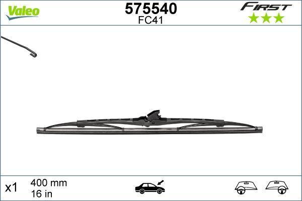Valeo Silecek Süpürgesi Unıversal Grafitli Telli 400 Mm 16" VL575540 - Image 1