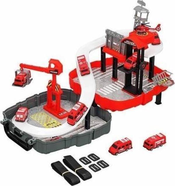 Heroes Toys Çantalı İtfaiye Seti Arabalı ERN-2017 Kırmızı,Sırt Çantalı Arabalı Oyuncak İtfaiye Seti - Image 1