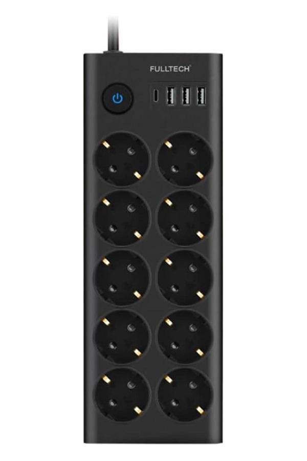 Ftr14 Type-c Girişli Akım Korumalı 10’lu Priz, 3 Usb - Image 1