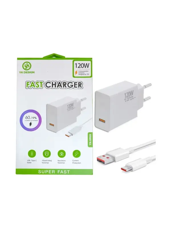 120W Süper Hızlı Şarj Cihazı - USB Type-C (2818) - Image 1