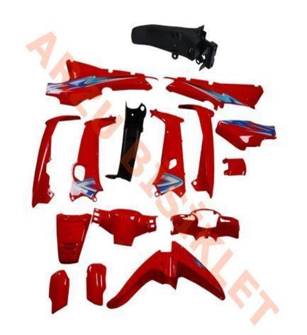 Kaporta Seti (far+stop Yok) Kırmızı Cub Kh/mfh Stickerlı - Image 1