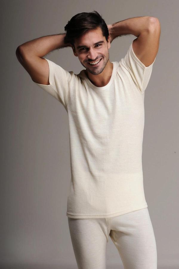 Hasyün Erkek %100 Yün Kısa Kollu Atlet Fanila İçlik 1000E - 1 Adet - Image 1