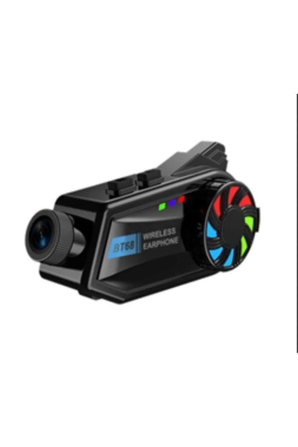 Bt68 Motosiklet Kask Bluetooth Kulaklık 1080p Kamera Ses Kontrolü Video Kayıt Özellikli İntercom - Image 1