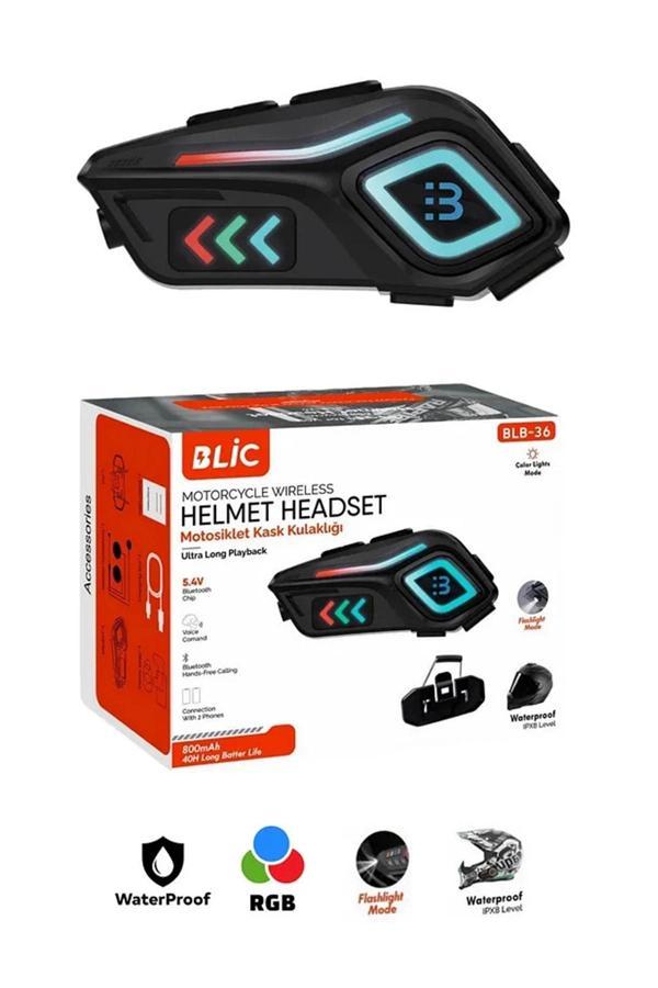 Motor Kask Kulaklık Rgb Modlu Motosiklet Kulaklık Su Geçirmez 5.4 Bluetooth Intercom Blb_36 - Image 1