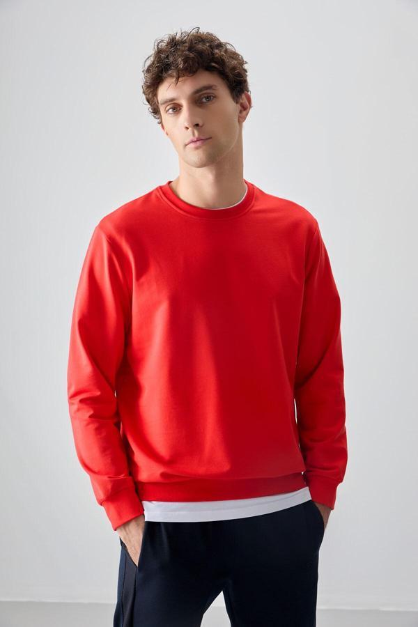 Fiesta Pamuk Yumuşak Dokulu Standart Fit Basic Erkek Sweatshirt - 88363 - Image 1