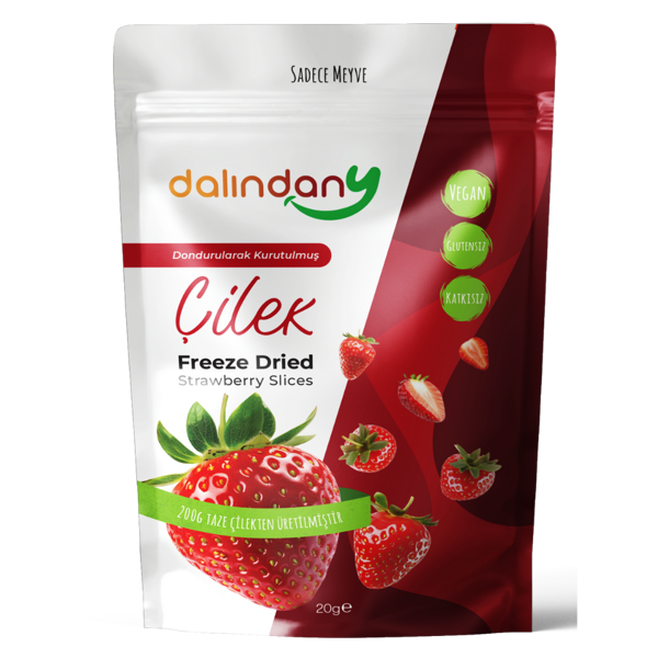 Dalındany Freeze Dried Dondurularak Kurutulmuş Çilek Dilimleri 20 Gram - Image 1