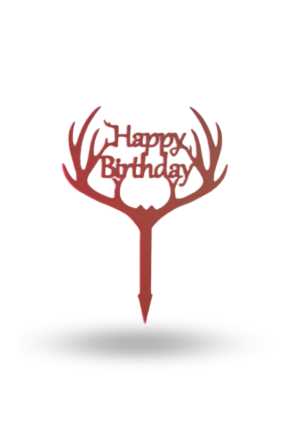 Büro Ev Ofis Etkinik Süsleri için Turuncu Happy Birthday Fiyonklu Pasta Kek Çubuğu - Image 1