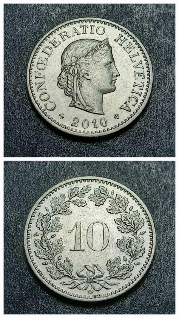 Escoines 3996368de3c7e352ac 2010 İsviçre B 10Rappen ÇİL Para - Image 1