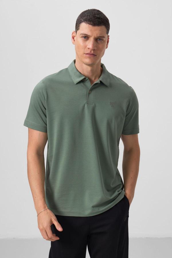 Açık Yeşil Standart Kalıp Basic Polo Yaka Erkek T-Shirt - 87768 - Image 1
