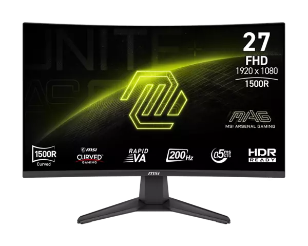 MSI MAG 276CF E20 27″ 200Hz 0.5ms Full HD FreeSync Premium Rapid VA Kavisli Gaming Monitör - Image 1