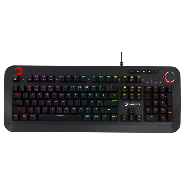 GamePower Starscream 60M RGB Kırmızı Switch 60 Milyon İngilizce Q USB Suya Dayanıklı Optik Mekanik Gaming Klavye - Image 1