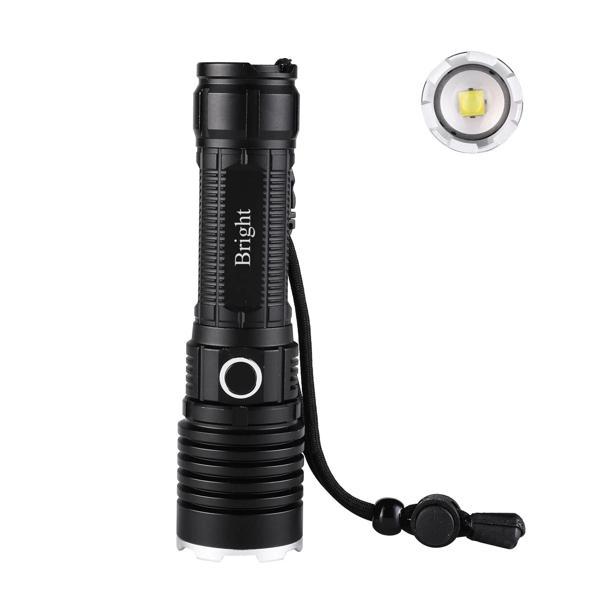 Bright Ght-5761 Xp90 Led 3 Mod Zoomlu Yağmur Suyu Geçirmez Şarjlı El Feneri 26650 Pilli - Image 1