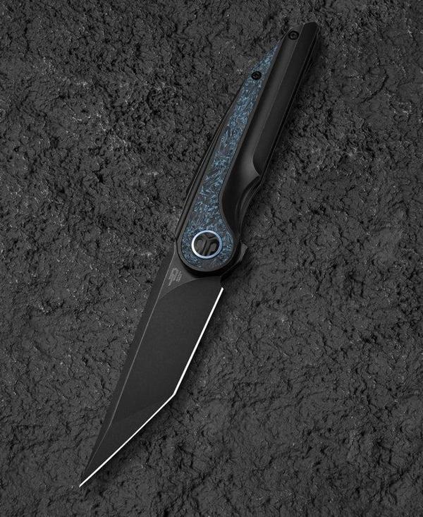 BESTECH BLIND FURY BT2303D Siyah Stonewash Titanyum Gök Mavisi Mermer Kakma Sap M390 Çelik Çakı - Image 1