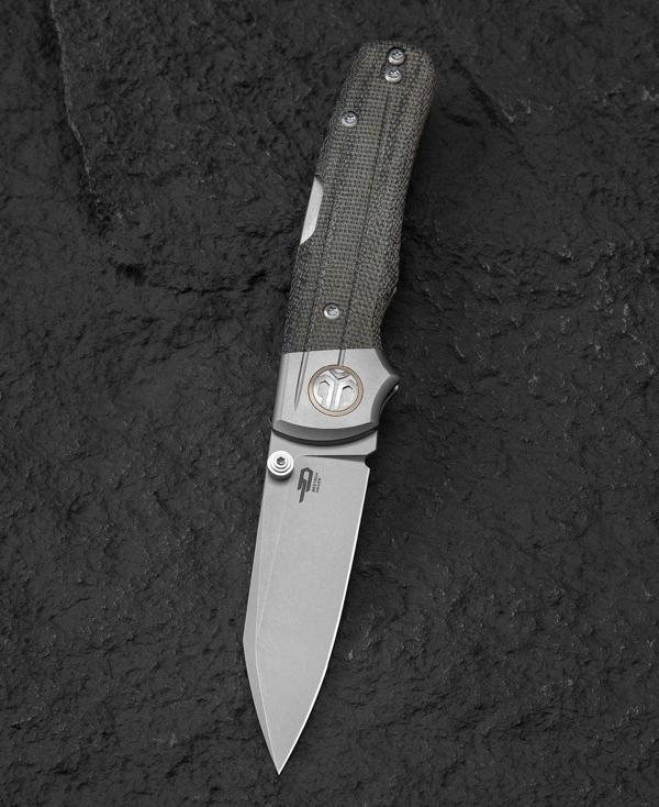 BESTECH TONIC BT2204A Titanyum+Siyah Kanvas Micarta Kaplama Sap M390 Çelik Çakı - Image 1