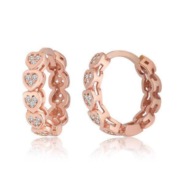 BlackCraft Gümüş Kalpli Zirkon Taşlı Halka Kadın Küpe (BC-559AC0) - Image 1