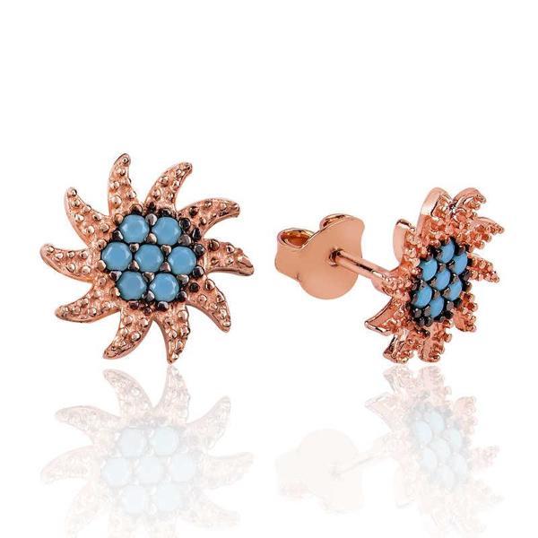 BlackCraft 925 Ayar Gümüş Güneş Çivili Küpe (BC-BC2D0F) - Image 1