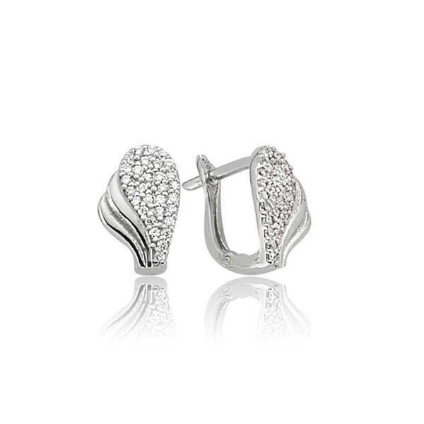 BlackCraft 925 Ayar Gümüş Yaprak Desenli Küpe (BC-85ED0B) - Image 1