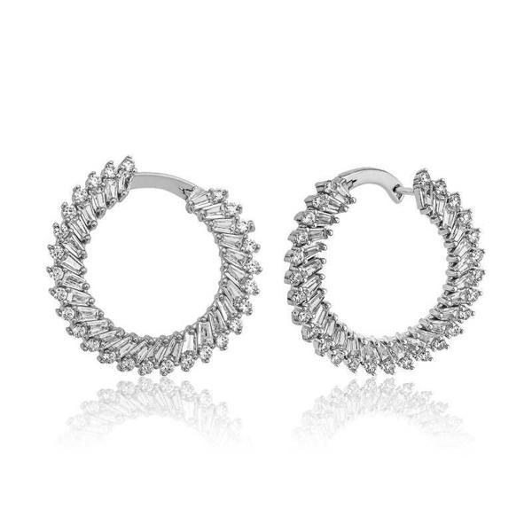 BlackCraft Gümüş Trapez Taşlı Küpe (BC-7697E6) - Image 1