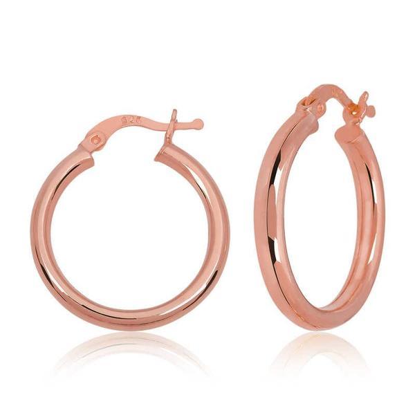 BlackCraft Gümüş Rose Halka Kadın Küpe (BC-F9B4FA) - Image 1