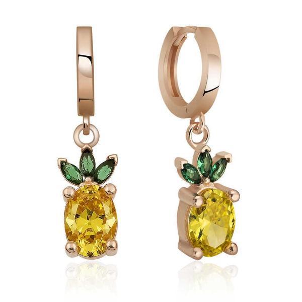 BlackCraft Gümüş Ananas Figür Meyve Küpe (BC-FA54A2) - Image 1