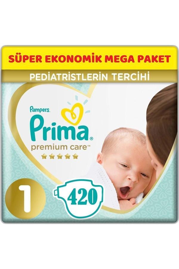 Prima Premium Care Bebek Bezi Beden:1 (2-5kg) Yeni Doğan 420 Adet Süper Ekonomik Mega Pk - Image 1