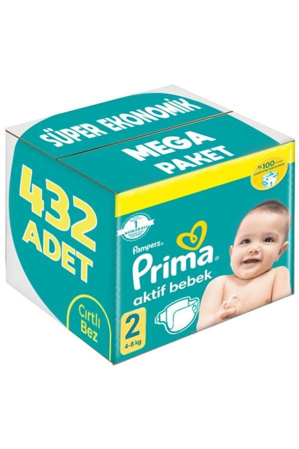 Prima Bebek Bezi Beden:2 (4-8Kg) Mini 432 Adet Süper Ekonomik Mega Pk - Image 1