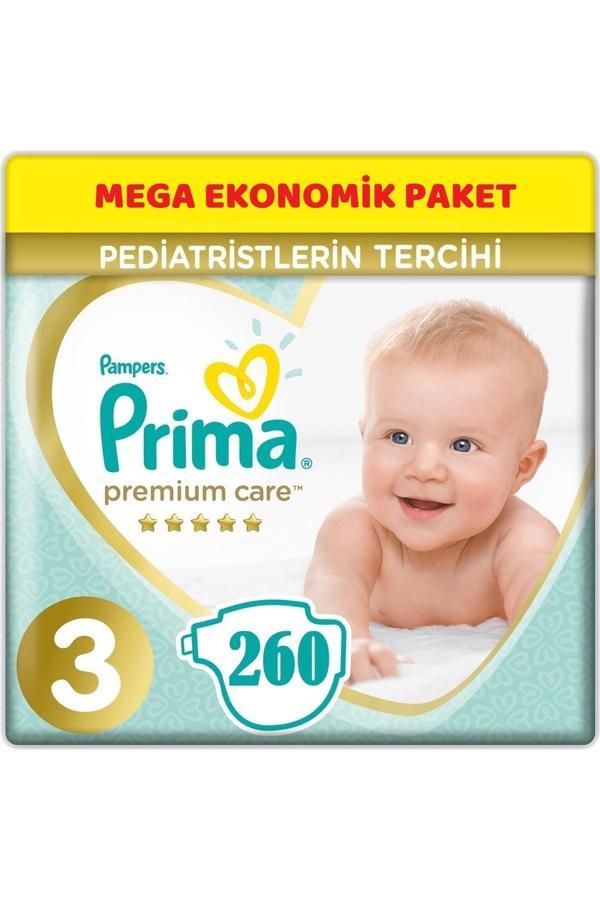 Prima Care Bebek Bezi Beden:3 (6-10Kg) Midi 260 Adet Mega Ekonomik - Image 1