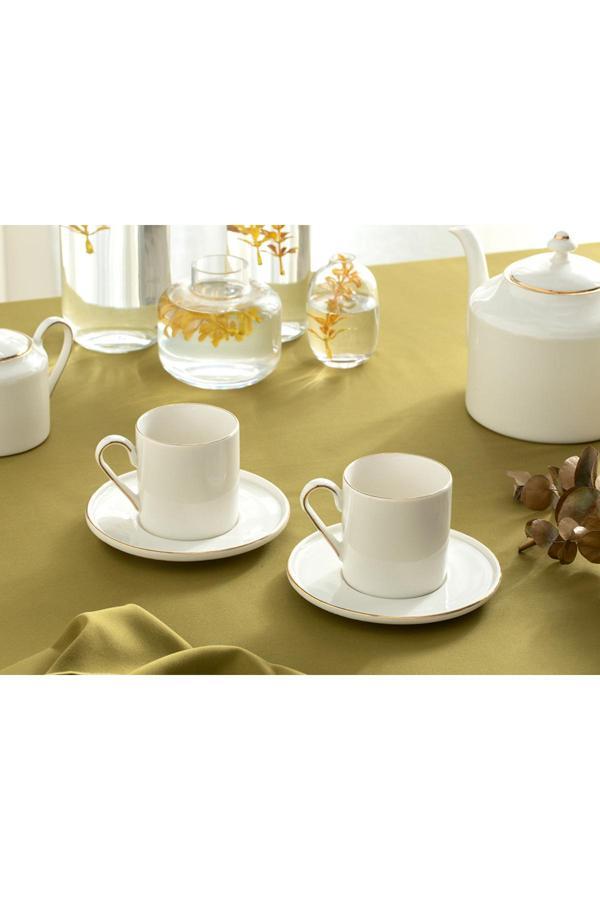 English Home Torino Porselen 2'Li Çay Fincanı Takımı 180 Ml Gold - Image 1