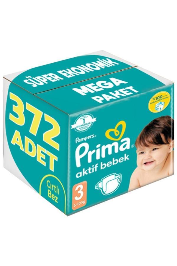 Prima Bebek Bezi Beden:3 (6-10Kg) Midi 372 Adet Süper Ekonomik Mega Pk - Image 1