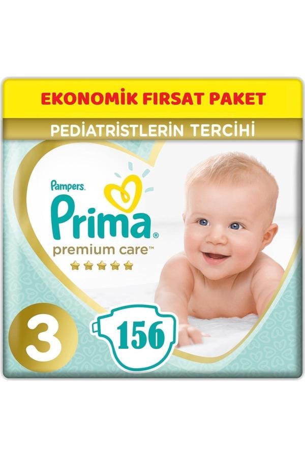 Prima Premium Care Bebek Bezi Beden:3 (6-10Kg) Midi 156 Adet Ekonomik Fırsat Pk - Image 1