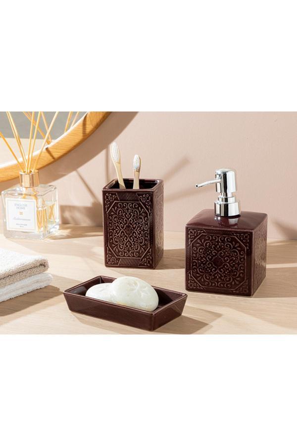 English Home Rhonda Banyo Seti Bordo - Image 1