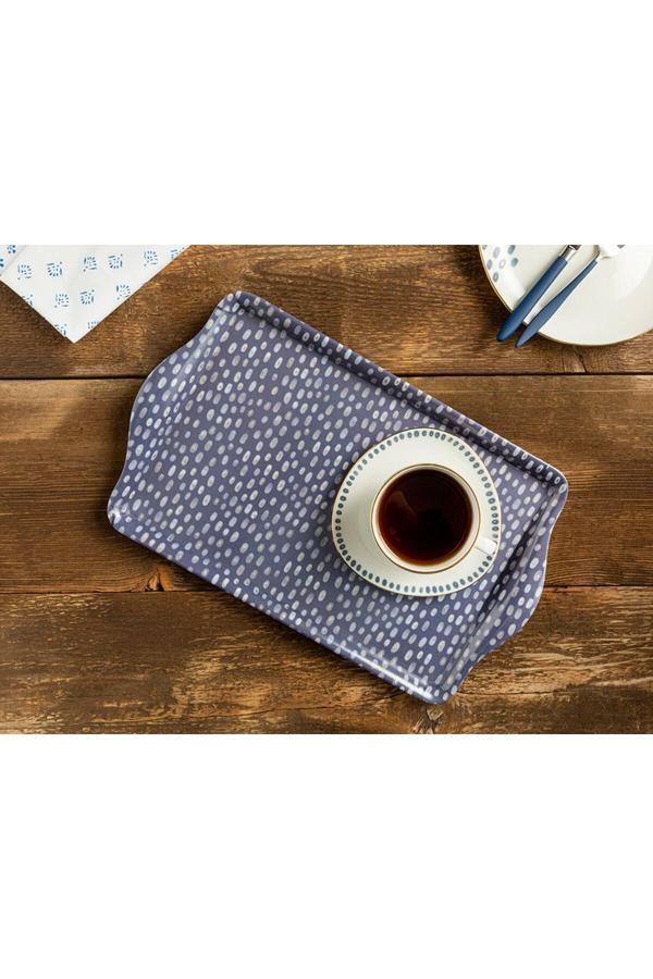 English Home Navy Dots Melamin Tepsi 39X24 Cm Lacivert - Image 1
