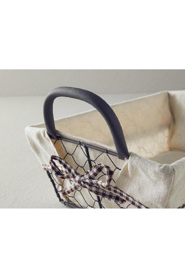 English Home Lydia Metal Ekmek Sepeti Bej - Image 1