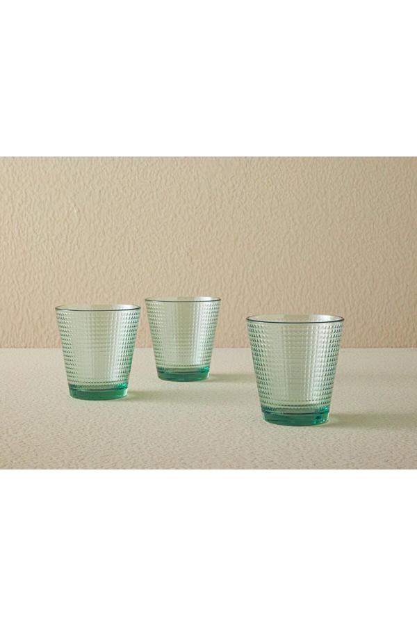 English Home Unique Cam 3'Lü Meşrubat Bardağı 250 Ml Yeşil - Image 1