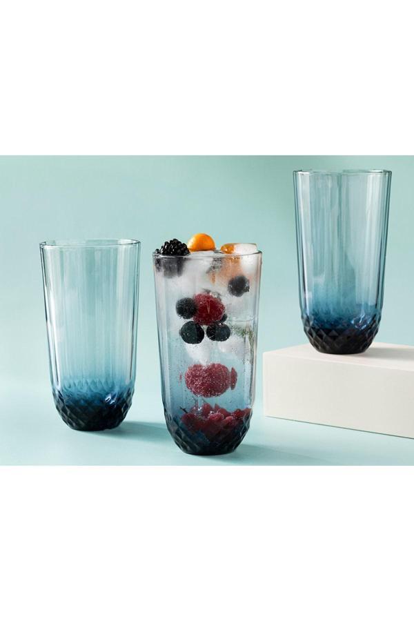 English Home Vivid Cam 3'Lü Meşrubat Bardağı 345 Ml Lacivert - Image 1