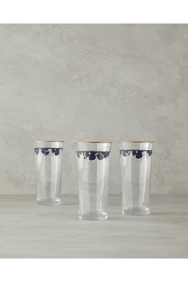 English Home Bohemia 3'Lü Cam Meşrubat Bardağı 290 Ml Siyah - Image 1