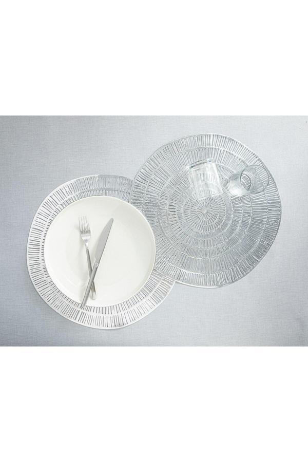 English Home Glazzy Pvc 2'Li Amerıkan Servis 38 Cm Silver - Image 1