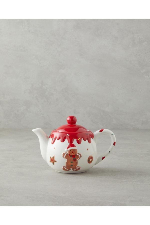 English Home Ginger Glow Dolomite Demlik 490 Ml Beyaz - Kırmızı - Image 1