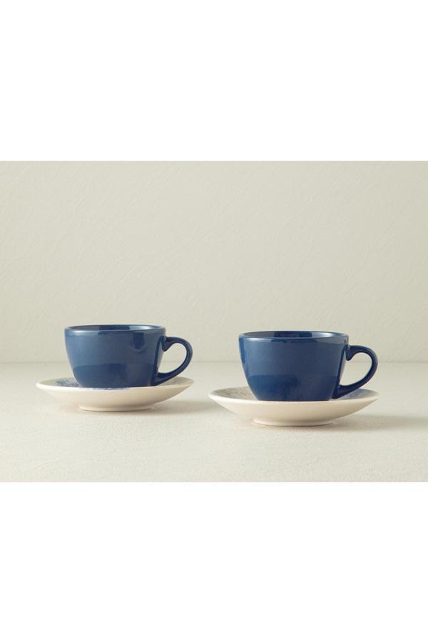 English Home Aqua Sense Seramik 4 Parça 2 Kişilik Çay Fincanı Takımı Mavi - Image 1
