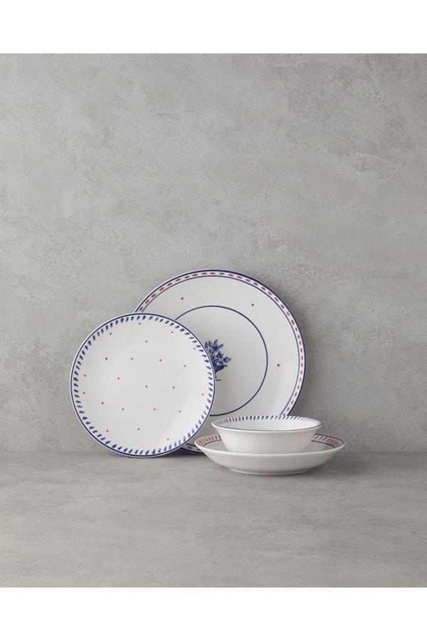 English Home Whisper Seramik Yemek Takımı 16 Parça 4 Kişilik Mavi - Image 1